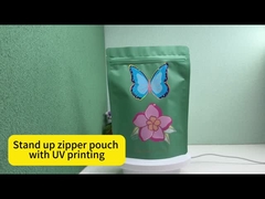 Luxe design Glanzige spoot UV gedrukte aangepaste hervergrendelbare zakken met rits voor cosmetische verpakkingen