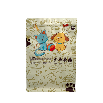 kopen Custom Premium 1.0kg Zip Lock Pet Dog Pet Cat Food Quad Seal Flat Bottom Bag Storage Packaging Pouch online manufacture