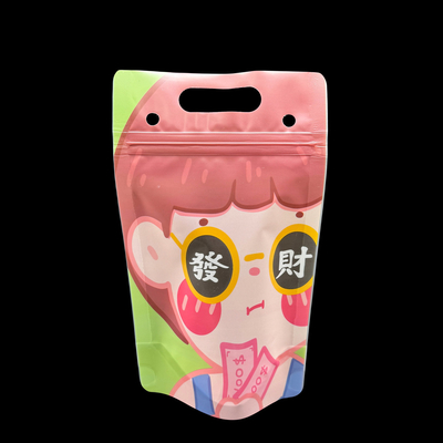 kopen Eenzijdige heldere stand-up drinktas met rits en hangende gaten Strawholes voor volwassenen Kinderen Iced Drinks Bags online manufacture