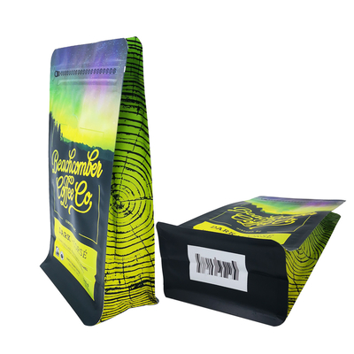 kopen 340 gram 12 oz Matte Flat Bottom Side Gusset Koffiebogen met Valve en Front Zipper online manufacture