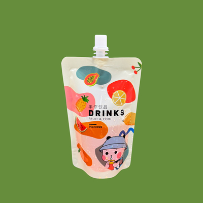 kopen 8 oz One Side Clear Stand Up Custom Printed Spout Pouches Bag voor kinderen Dranken, melk, vruchtensappen, koffie, dranken online manufacture