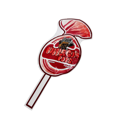 kopen Heart Candy Lollipop Die Cut Shape Herbruikbare Flat Mylar Zipper Bags Voor snoep Bloemen Bladeren online manufacture