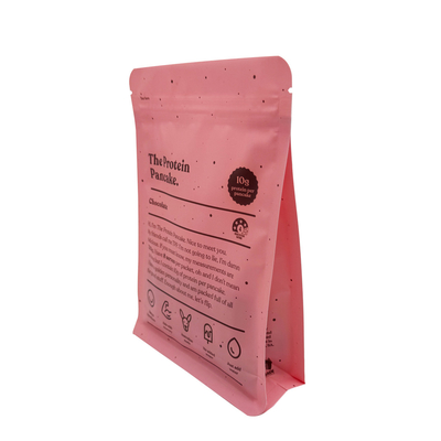 kopen Persoonlijke roze recyclebare EVOH hervergrendelbare doos bodemzakjes voor het verpakken van eiwit pannenkoeken voedselverpakking online manufacture