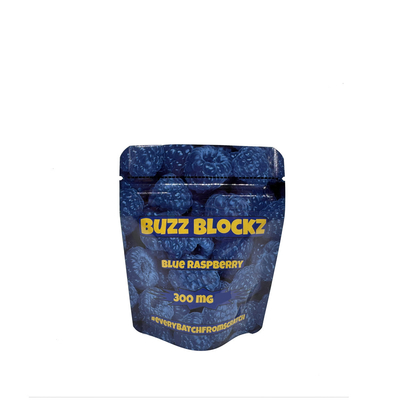 kopen 300 mg Custom HP Digital Aluminium Laminated Printing Stand Up Ziploc Bags voor Blue Berry Flavor Candy Gummies Verpakking online manufacture