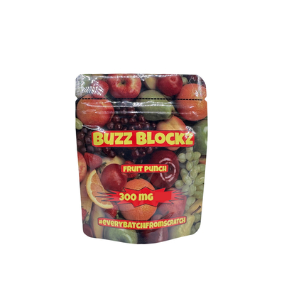 kopen 300mg Custom Design Digitaal Gedrukt Opstaande zakken Zipperzakken voor Fruit Punch Aroma Candy Gummies Verpakking online manufacture