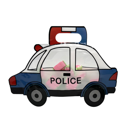 kopen Cartoon Politie Auto Shaped Die Cutting Stand Up Pouch Bags Groothandel met hervergrendelbare rits voor voedsel Snacks opslag online manufacture