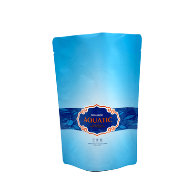 kopen Op maat gemaakte aluminiumfolie bedekte plastic blauwe stand up voedselzakjes 120 micron per zijde dikte online manufacture