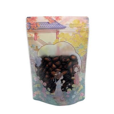 kopen Klassieke stijl Matte Plastic Custom Printed Stand Up Pockets met helder raam en rits voor snoep online manufacture