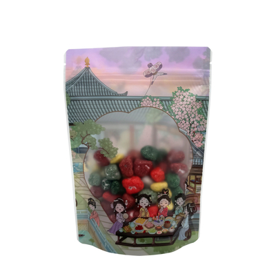 kopen Chinese klassieke stijl plastic stand-up zakken met helder raam en rits voor voedsel online manufacture