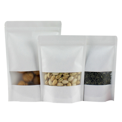 kopen Biologisch afbreekbaar PLA-wit papier Stand-up pouches hervergrendelbare ritszakken 16 oz online manufacture