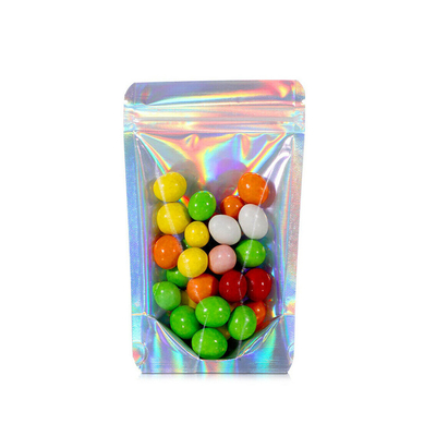 kopen Food Grade Laser Holographic Stand Up Pouch Bags met rits voor snoep, bloemen, onkruid, bonen, voedsel, accessoires verpakking online manufacture