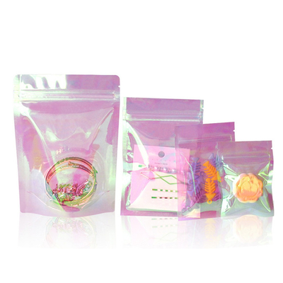 kopen 13x18x3cm Laser Hologram Regenboog Roze Stand-Up Pouch Bags met Zipper voor snoep, sieraden, accessoires Verpakking online manufacture