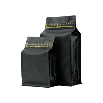 kopen 16 oz 1 lb mat zwart groothandel koffiezakjes met klep ontgassing en zijsluiting platte bodem online manufacture