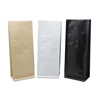 kopen 0.5lb 1lb Bruin Wit Zwart Folie Gevoerde Platte Onderste Kraft Papierzakken Met Blokkers en Ontgasventiel online manufacture