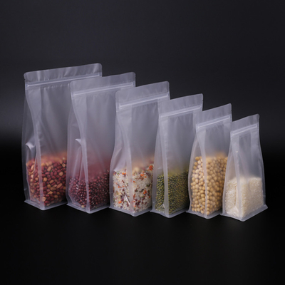 kopen Heavy Duty Matte Clear Square Bottom Stand Up Pouches Tassen met hervergrendelbare rits voor voedsel, bloemen thee, koffie verpakking online manufacture