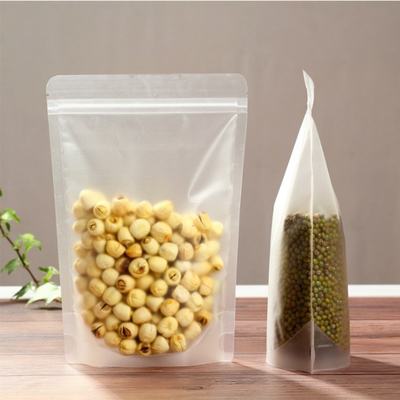 kopen 5.9 x 8.66 inch hitte afdichting Matte Clear Stand Up Pouch Bags met heropensluitbare rits voor snoep, koekjes Snack Food Packaging online manufacture