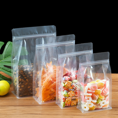 kopen Crystal Clear Heat Seal Vierkante bodem zakjes voor huisdiervoedsel / snack verpakkingen online manufacture