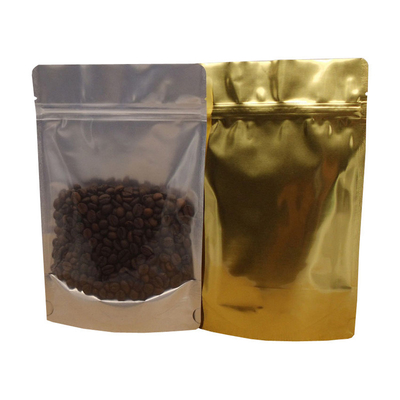 kopen Aluminiumfolie ondersteund hervergrendelbaar rits Stand Up Pouch Heat Sealer Aanpasbaar Front Clear online manufacture