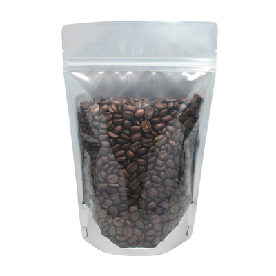 kopen Doorzichtige voorzijde zilveren folie Stand up pouch Aluminium hitte afdichting Gravure Printed Canister online manufacture