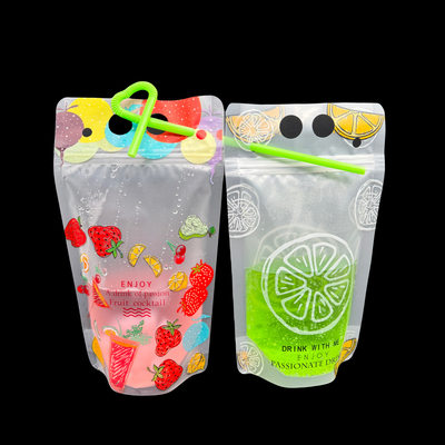 16oz Custom Alcohol Drink Pockets Stand Up Zipper Herbruikbare Drink Pocket voor verjaardag Drinking Party Gift
