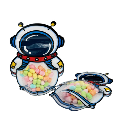 Kosmonaut Ruimtevaarder Plastic Stand Up Pockets Food Ziplock Bags Voor het verpakken van koekjes Droog voedsel