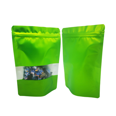 Fresh Green Design Foil Liner Ruikvrij Matte Oppervlakte Vensterzakjes Herbruikbare Ziplock zakken voor voedselopslag