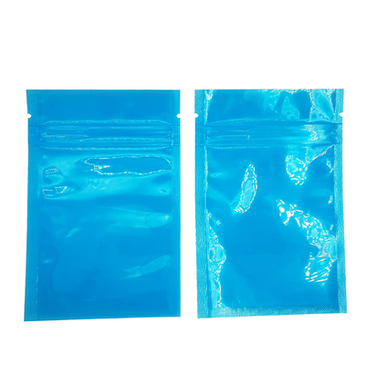 Op maat gemaakte doorzichtige blauwe platte hitteverzegelingszakken herverzegelbare ritszakken voor voedsel, snacks, snoep, koekjesverpakking
