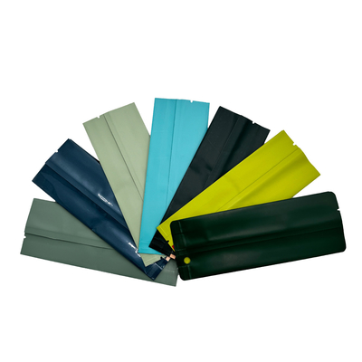 Groene kleur Luchtdicht warmteverzegelbare zijkantgussetzakjes met aluminiumfolie voor het verpakken los blad thee voedsel