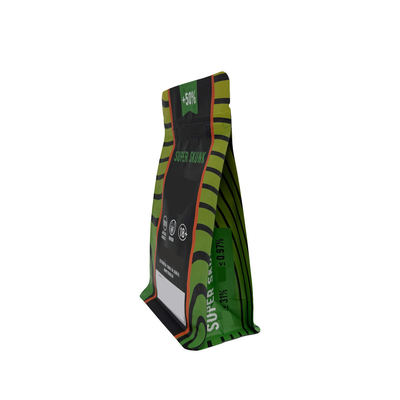 Flat bottom side Gusset folie bekleed met bloemen onkruid verpakkingszakken met hervergrendelbare rits voedselverpakking