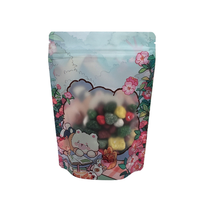 Matte OPP Stand Up Zipper Bags met Bear Head Shape Clear Window voor voedselverpakking