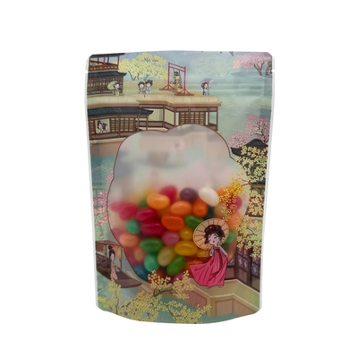 250g Plastic Matte Transparent Standup Pockets met Zipper en Venster voor snoep
