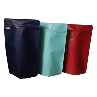 Op maat gemaakte, opnieuw afsluitbare, met aluminiumfolie beklede, met ritsvergrendeling, stand-up koffiezakjes met eenzijdige klep