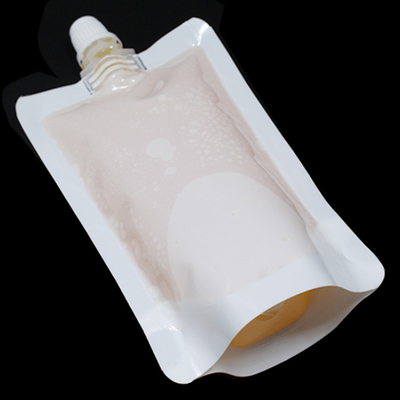 Aanpasbare gravure printing melkwitte stand-up spout pouches voor drank supermarkt